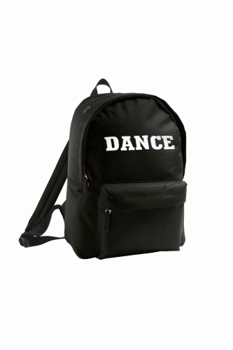 czarny plecak z napisem DANCE