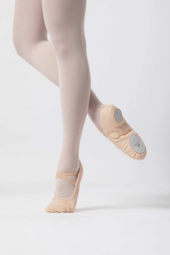 baletki materiałowe intermezzo z dzieloną podeszwą w kolorze ballet pink