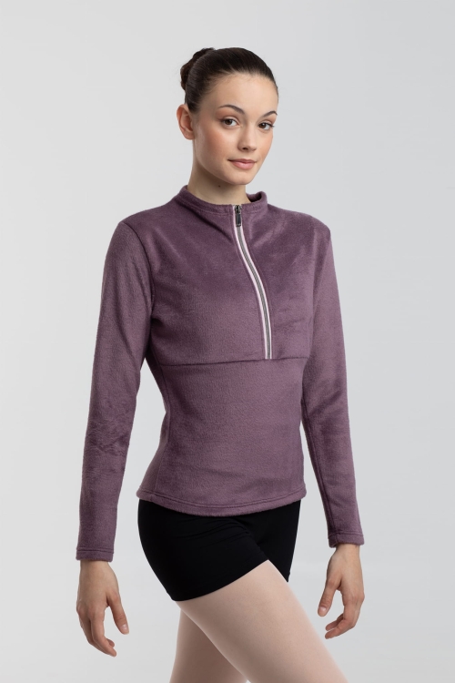 bluza baletowa z tkaniny typu "miś" - CAYA przód